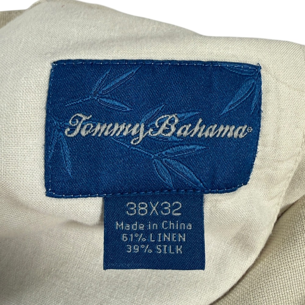 Tommy Bahama Mens 38x32 Beige Linen Silk Blend Relaxed Straight Leg Pants Resort - Picture 7 of 9